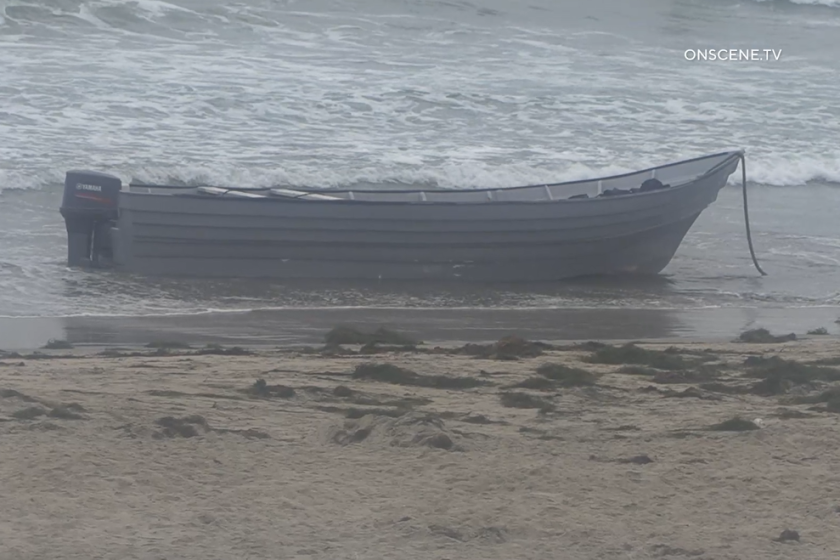 A panga-style boat reached shore in Pacific Beach on Sunday morning, authorities said.