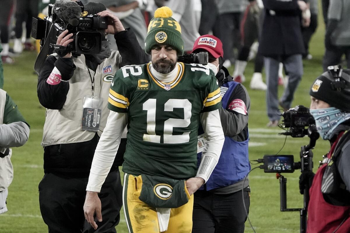 Rodgers arrives in Green Bay for start of training camp - The San Diego  Union-Tribune