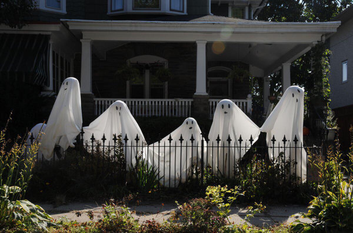 These ghosts are primed and ready to provide a ghoulish Halloween on at a Pennsylvania home. A survey shows that some Americans believe in ghosts.