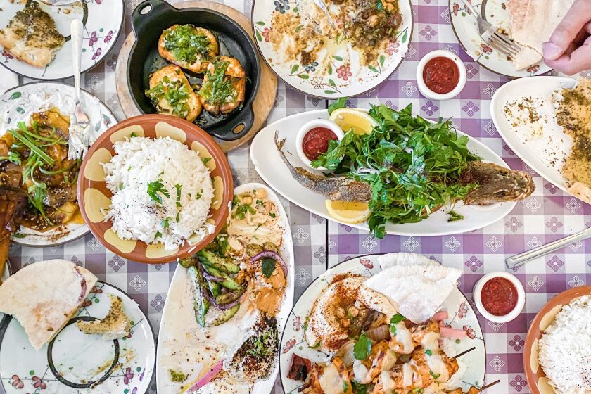 A spread of dishes from Beit Rima in San Francisco's Cole Valley.