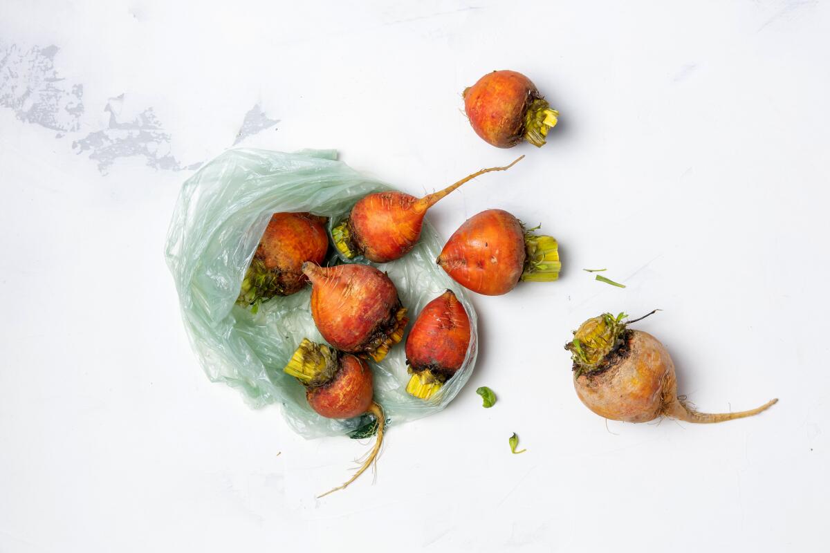Golden beets are at their peak now and through early spring. Prop styling by Kate Parisian.