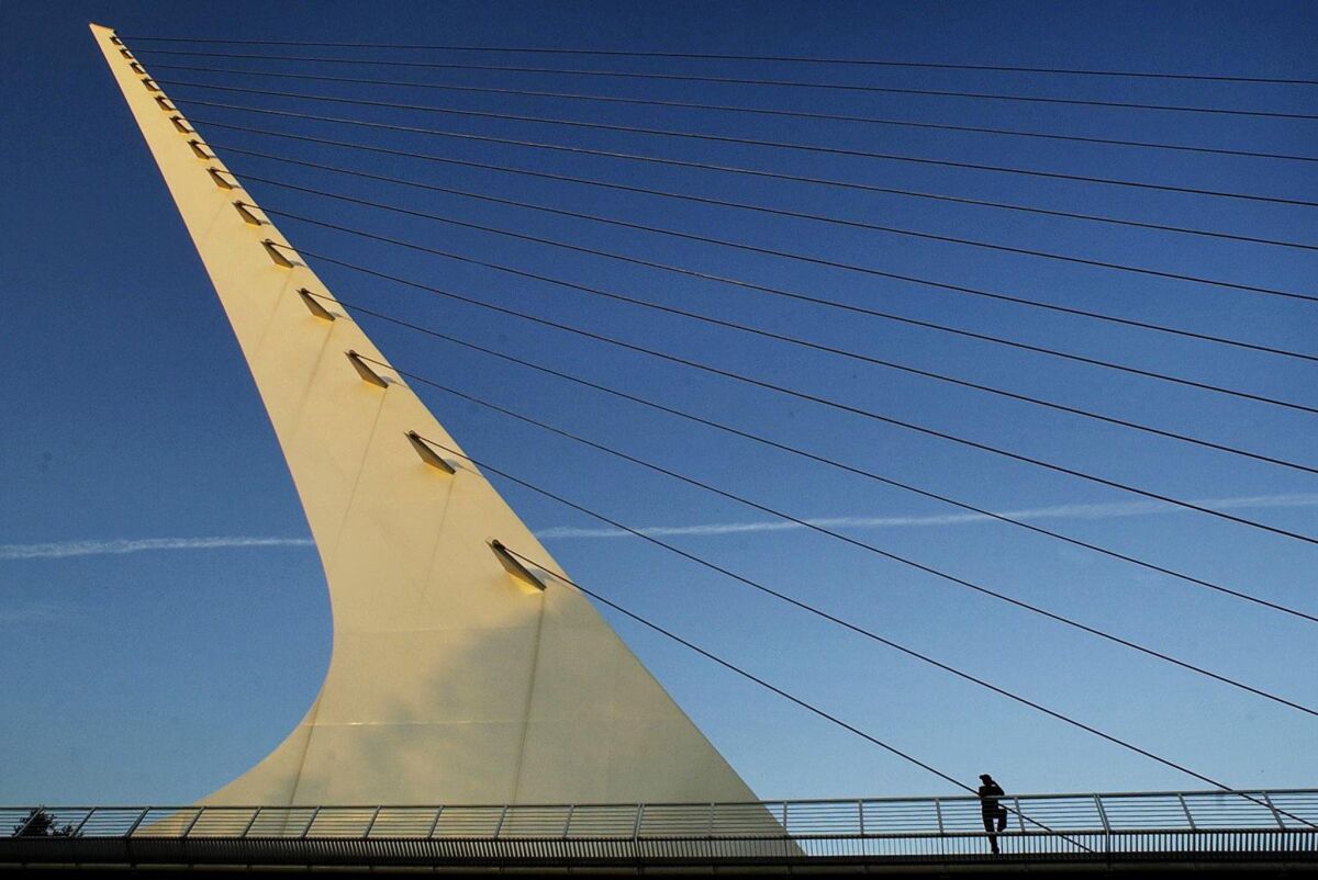 Walk or bike the Sundial Bridge after lunch. (Sacramento Bee / MCT via Getty Images)