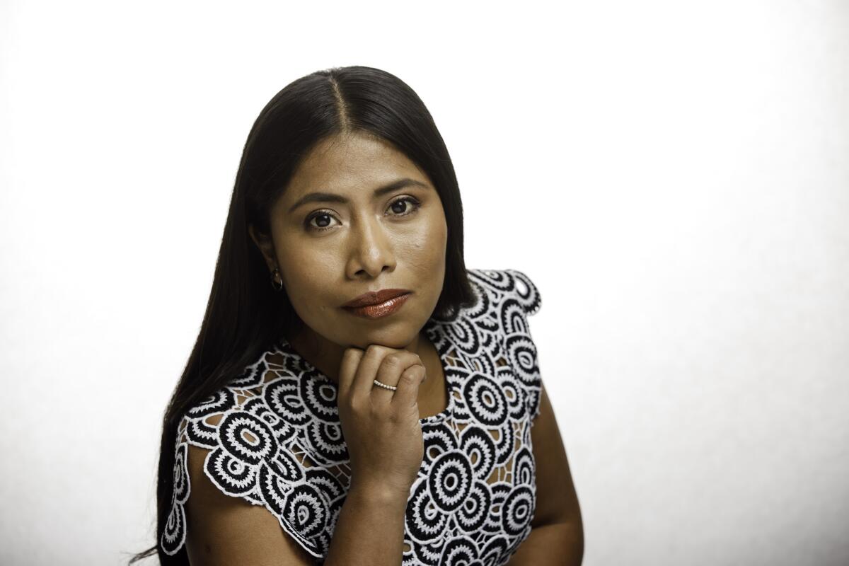 Yalitza Aparacio, the breakout star of the film, "Roma," poses for a portrait in West Hollywood, Calif., on Feb. 1, 2019. (Marcus Yam / Los Angeles Times)