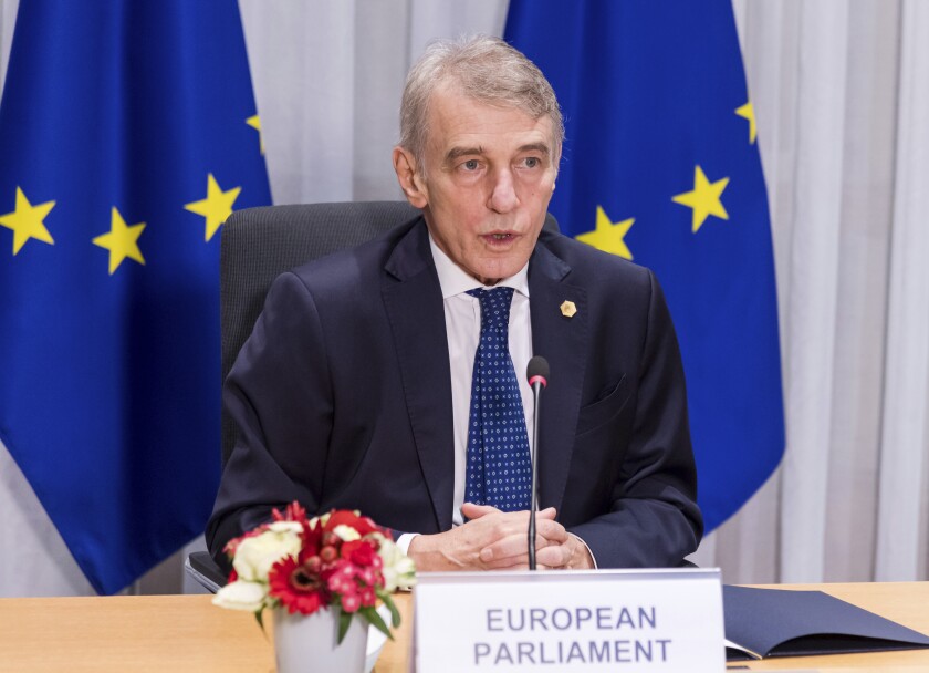 El presidente del Parlamento Europeo, David Sassoli, 