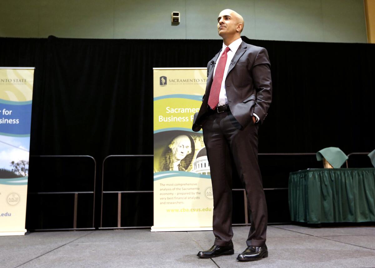 Neel Kashkari, pictured here while announcing his run for California governor, raised $1 million in the last two weeks, according to his campaign.