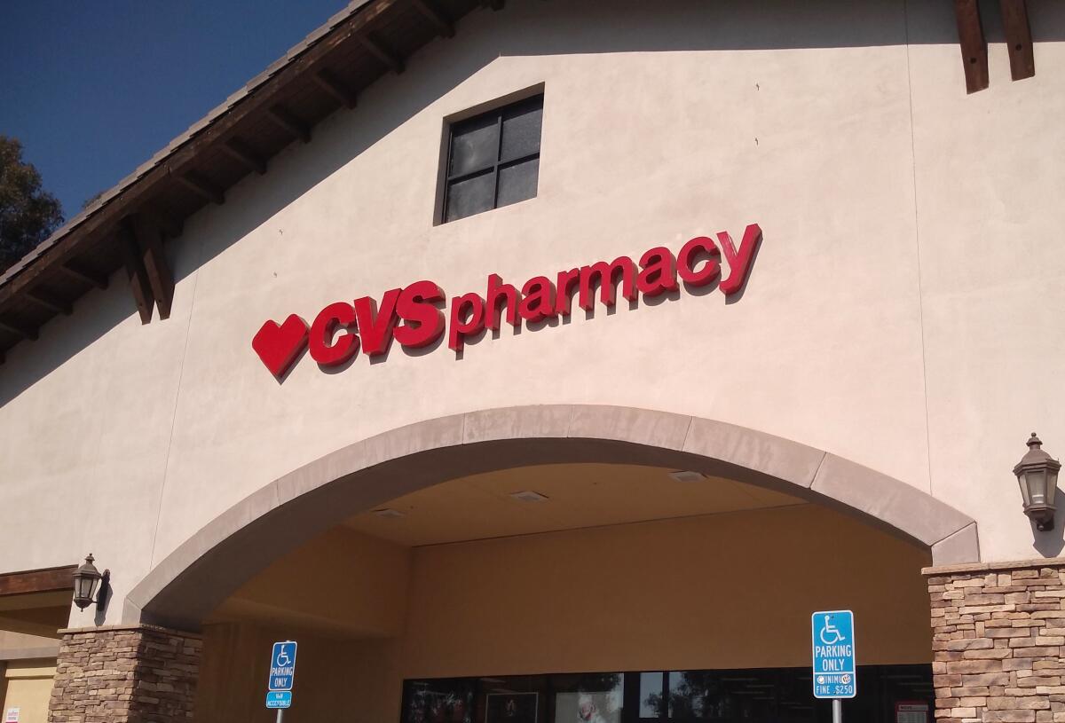 The exterior of a CVS store.