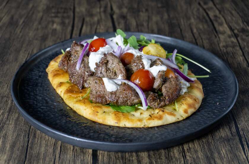 A lamb pita plate from Zizikis at Del Mar Highlands center's Sky Deck.