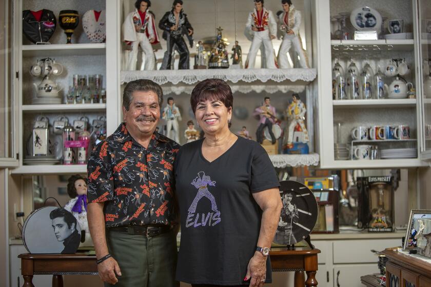 Elvis fans Sylvia Ronquillo, 67, and Jesse Nava, 68, are getting married at the 10th annual Elvis Festival on August 25 in Garden Grove.