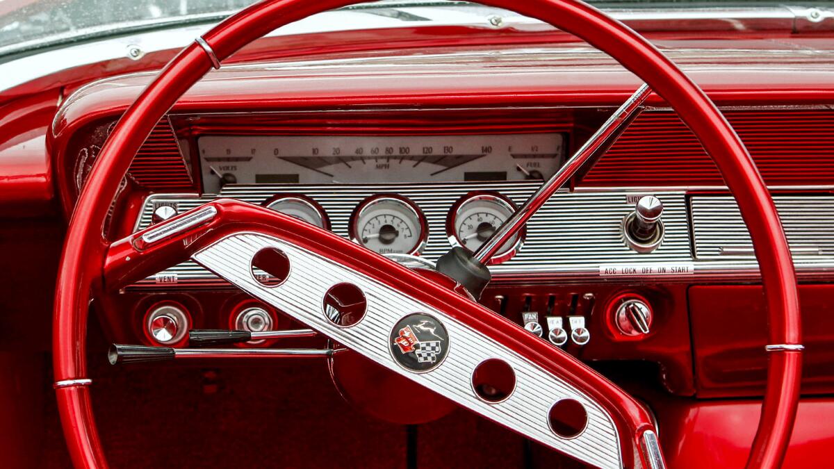 The 1961 convertible Chevy Impala lowrider built by Vernon Maxwell.