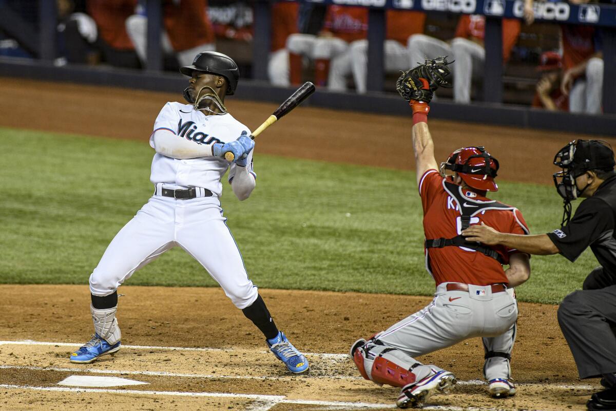Jeter's Marlins close losing year with 5-4 win over Phils - The San Diego  Union-Tribune