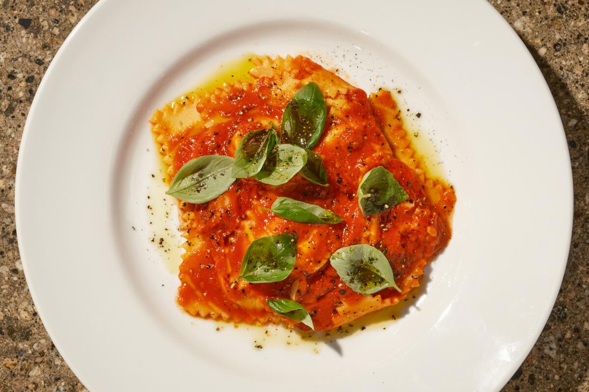 LOS ANGELES, CA - SEPTEMBER 29: Ravioli di nonna at Antico Nuovo on Thursday, Sep. 29, 2022 in Los Angeles, CA. (Shelby Moore / For The Times)