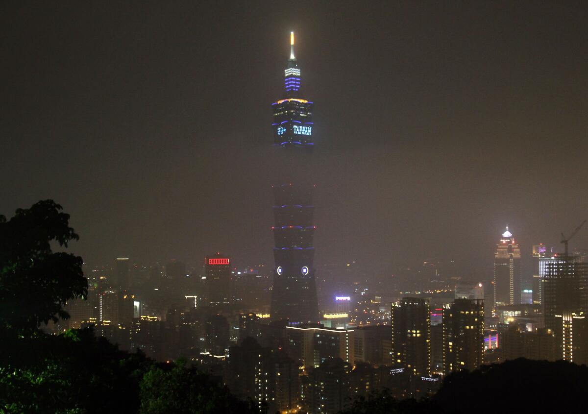 The Taipei skyline in Taiwan.