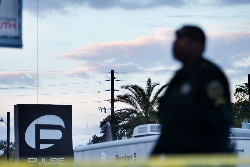 A police officer outside the Pulse nightclub.
