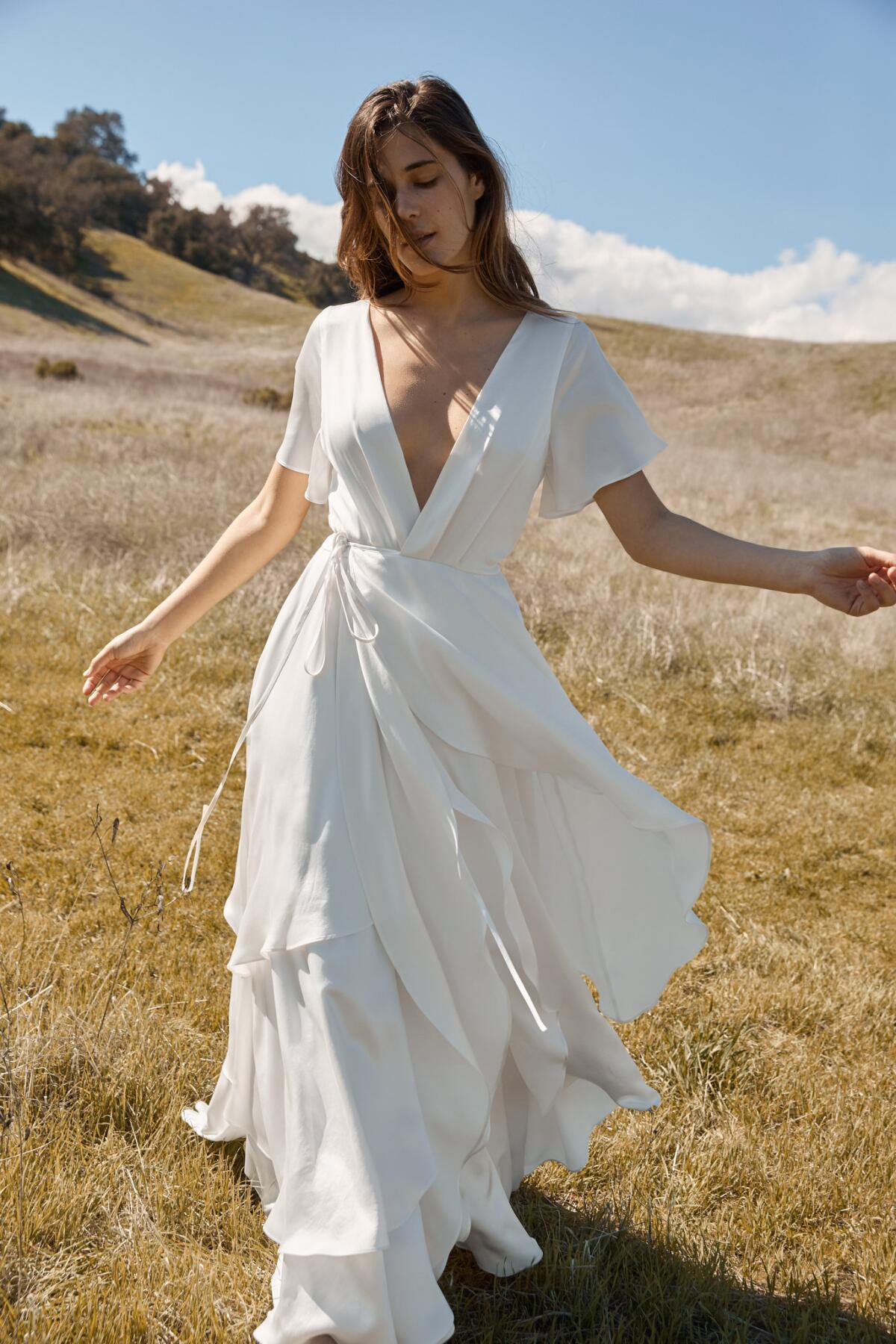Here's the Athena dress ($1,800) from Christy Dawn's bridal collection.