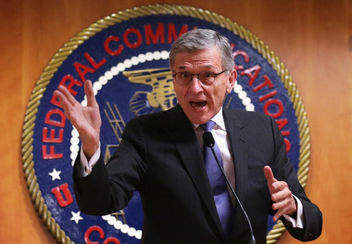 Federal Communications Commission Chairman Tom Wheeler speaks during a May 15 news conference after the agency voted to advance his Net neutrality proposal.