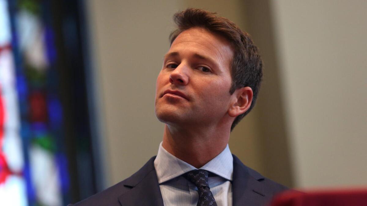 Aaron Schock, pictured in 2015 and once considered a rising star among congressional Republicans, has been indicted on various charges, including theft of government funds.