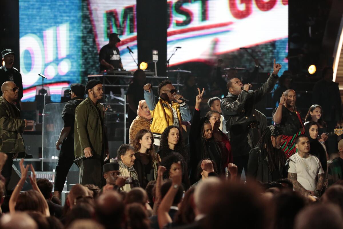 A Tribe Called Quest gave a politically charged performance at the Grammys.