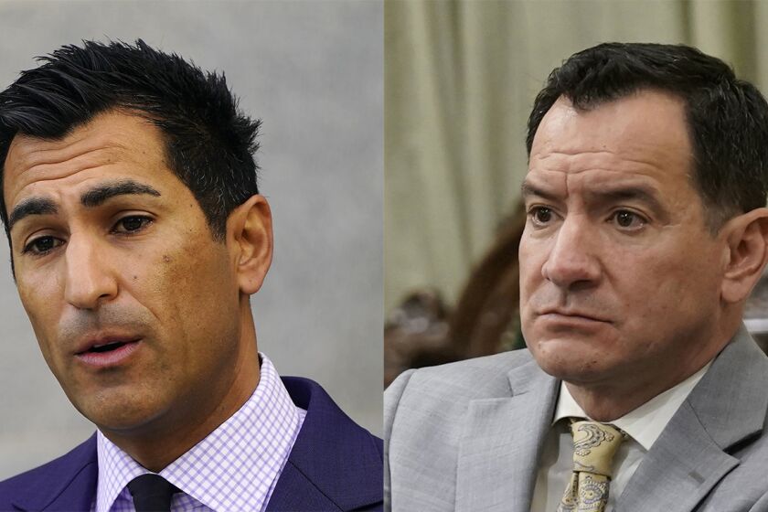Robert Rivas, left and Anthony Rendon, right. There’s a bruising speakership fight being waged mostly out of public view between current Speaker Anthony Rendon of Lakewood and Assemblyman Robert Rivas from Hollister in San Benito County.