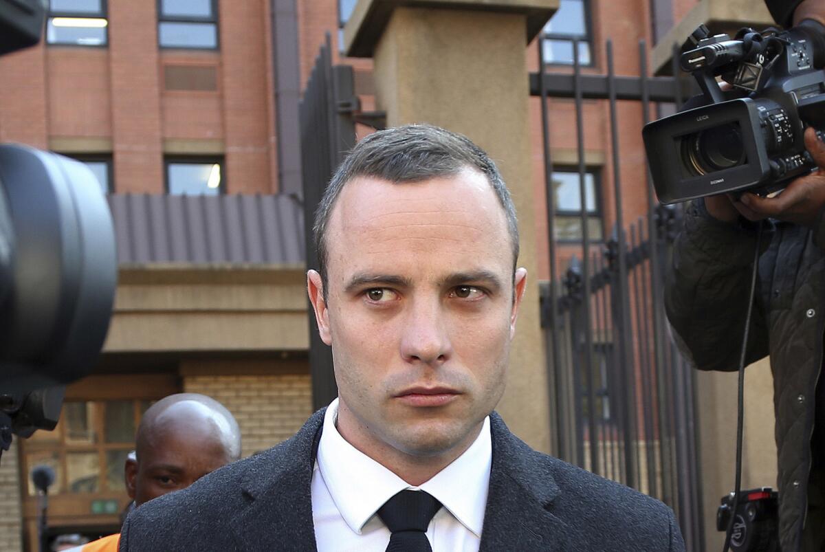 South African Olympian Oscar Pistorius leaves the high court in Pretoria, South Africa, in May. Prosecutors have filed for leave to appeal the verdict and sentence in his case.