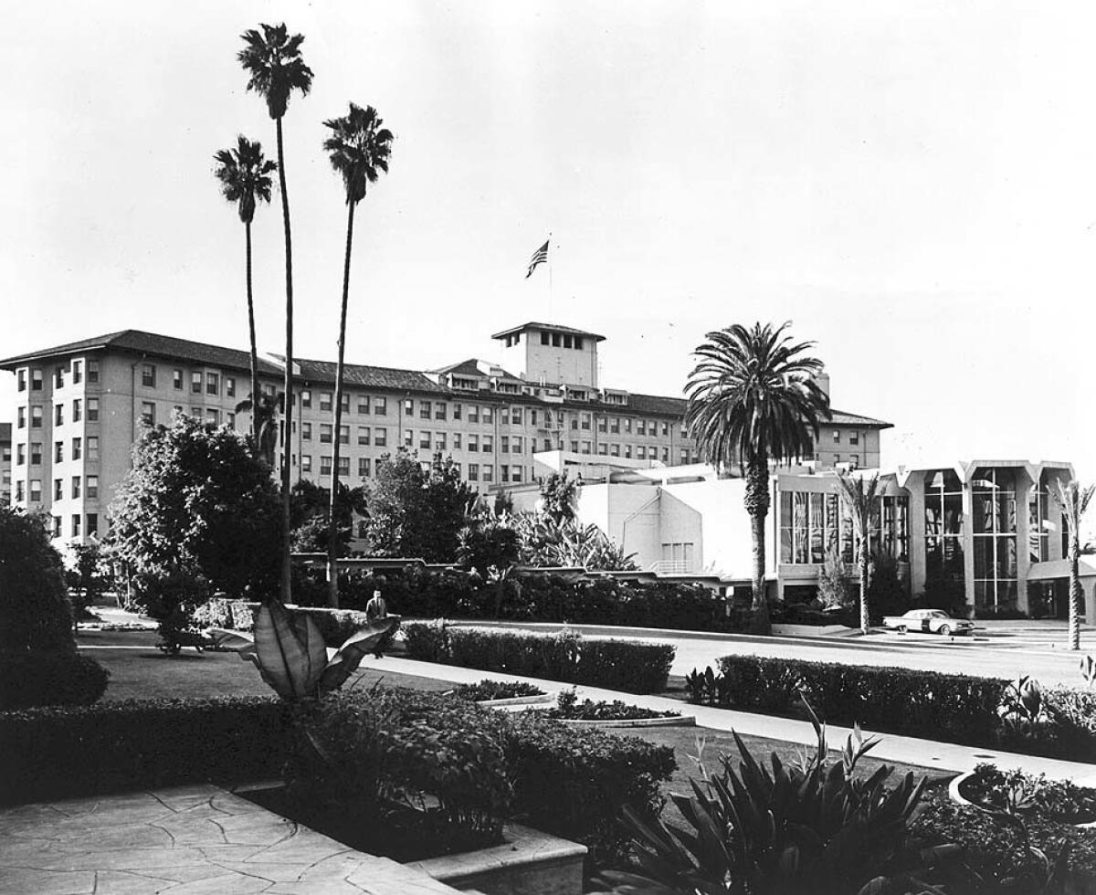 A 1975 photo of the Ambassador Hotel on Wilshire Boulevard. (Margaret Burk)