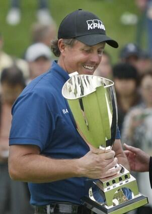 Phil Mickelson with trophy
