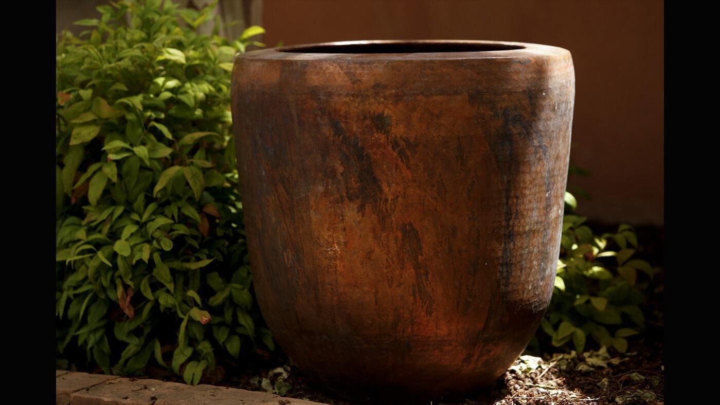 Copper pot, 18 by 20 inches, $885. Garden Temple, 13055 Ventura Blvd., Studio City, (818) 783-0079. www.gardentemple.com