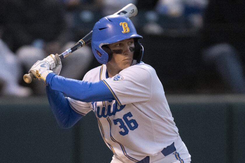 UCLA's Tommy Beres during an NCAA baseball game against UC Santa Barbara.