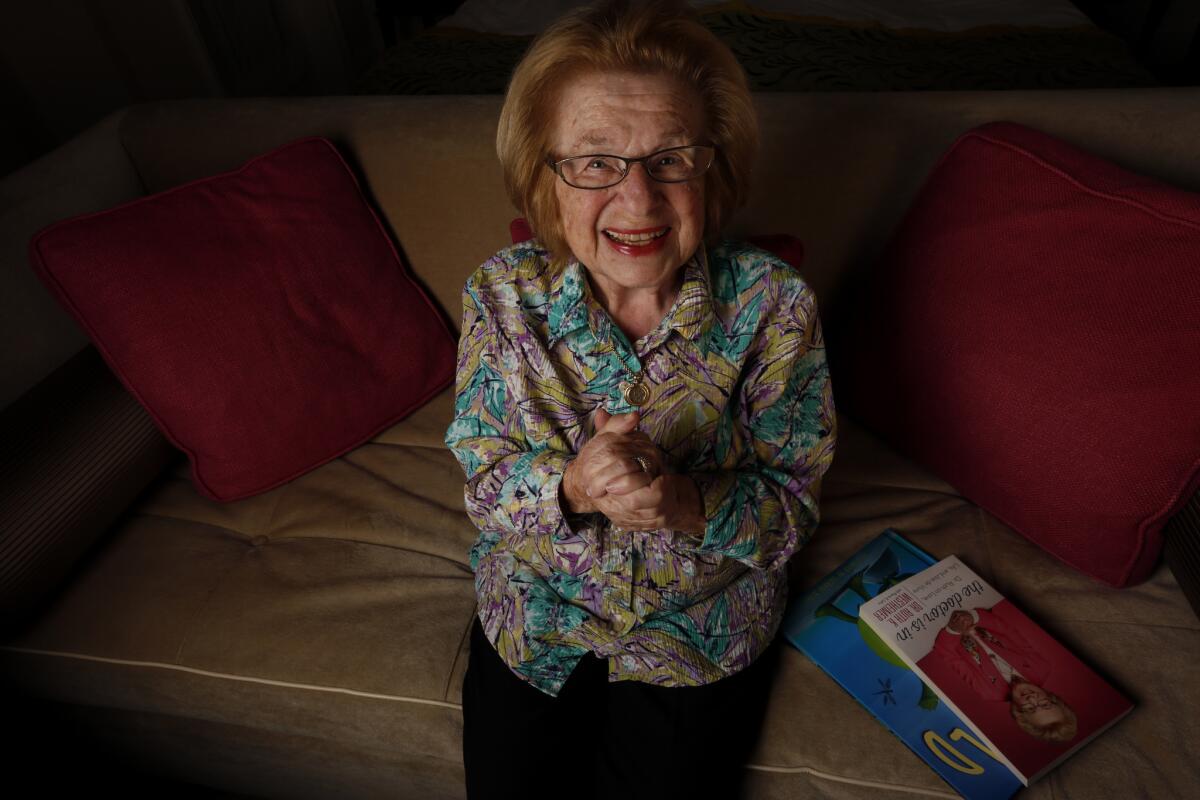 Dr. Ruth Westheimer, shown in 2017, lost both parents in the Holocaust. She avoids politics, but feels she has a "moral obligation" to speak up about refugees.
