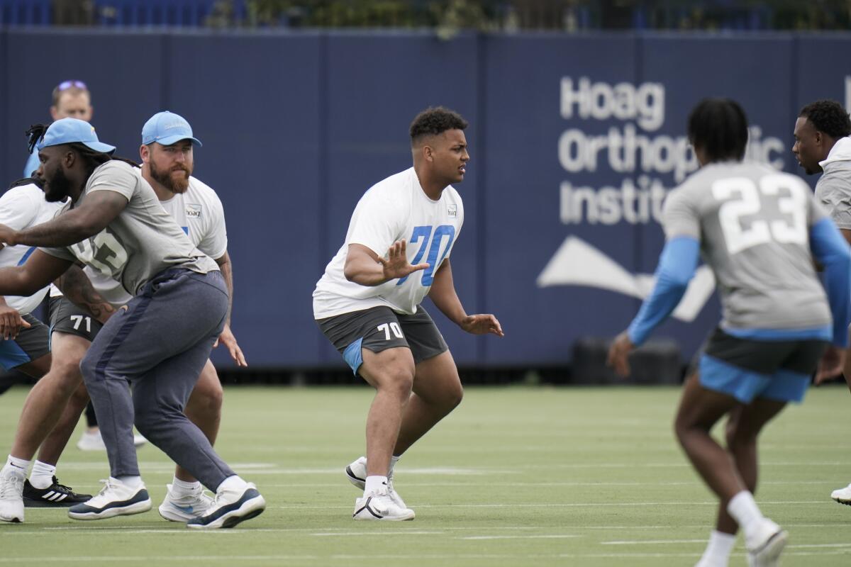 Chargers' first-round draft pick Rashawn Slater has looked good at left tackle during camp.