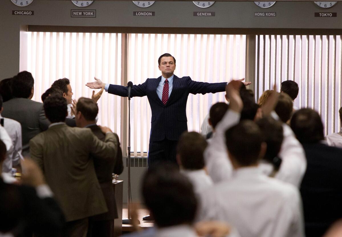 Leonardo DiCaprio as Jordan Belfort in a scene from "The Wolf of Wall Street."