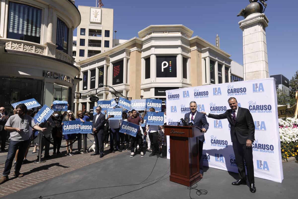 Buscaino and Caruso at the Grove