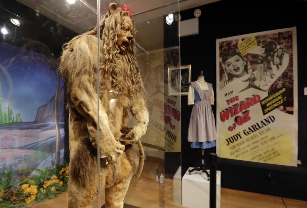 One of Bert Lahr's two known Cowardly Lion costumes from "The Wizard of Oz" sold for $3,077,000 (inclusive of commission) at a Hollywood memorabilia auction organized by Bonhams New York auction house and Turner Classic Movies.