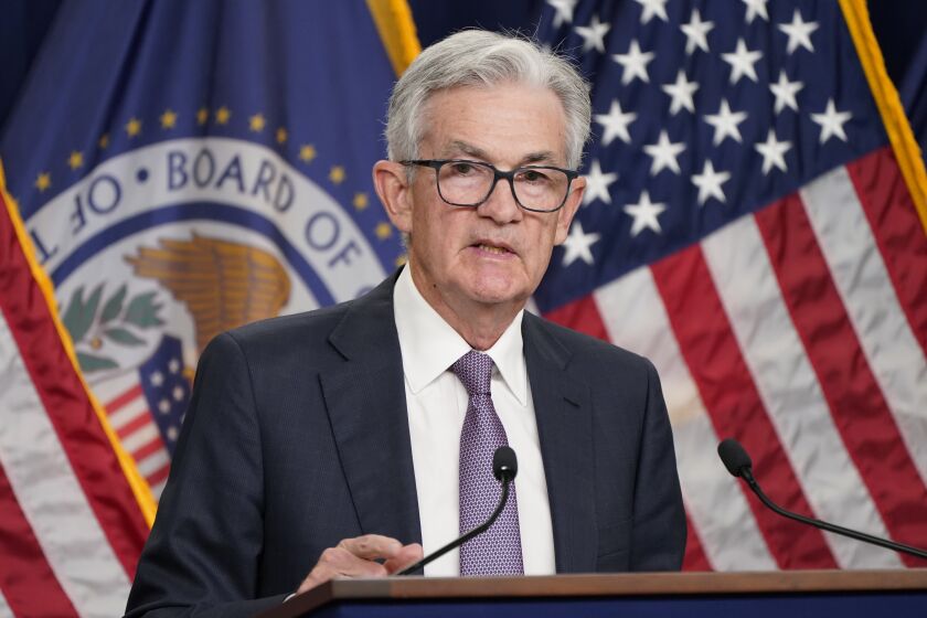 Federal Reserve Chair Jerome Powell speaks at a news conference Wednesday, Sept. 21, 2022, at the Federal Reserve Board Building, in Washington. Intensifying its fight against chronically high inflation, the Federal Reserve raised its key interest rate by a substantial three-quarters of a point for a third straight time, an aggressive pace that is heightening the risk of an eventual recession. (AP Photo/Jacquelyn Martin)
