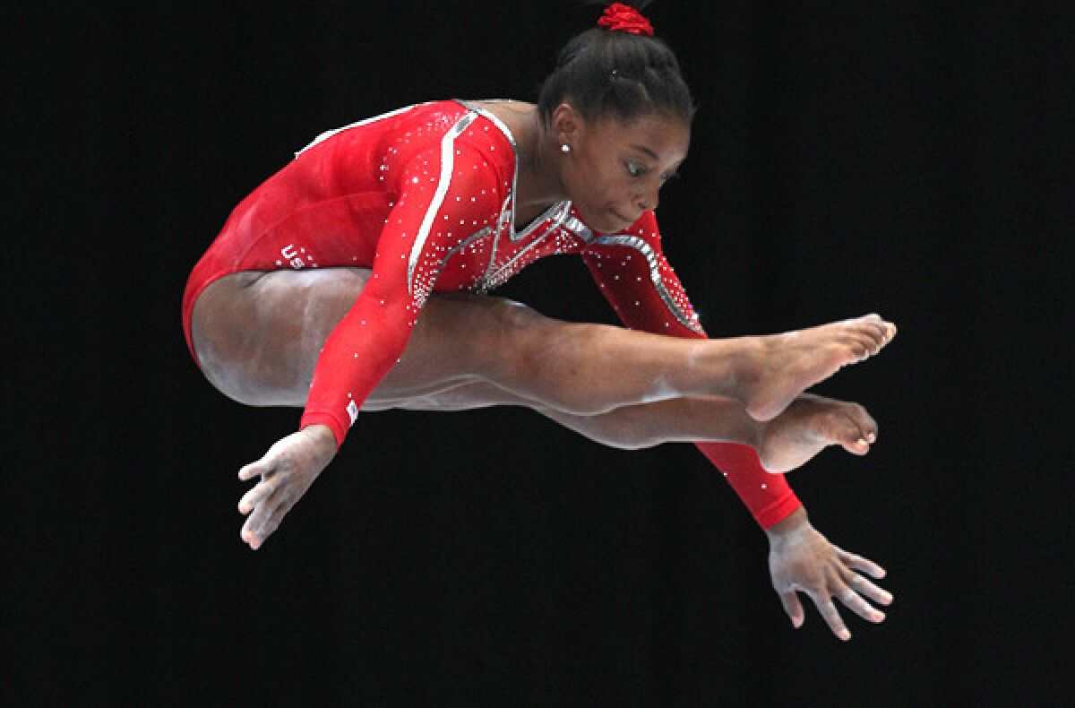 U.S. gymnasts Simone Biles, Kyla Ross are one-two in world qualifying - Los  Angeles Times
