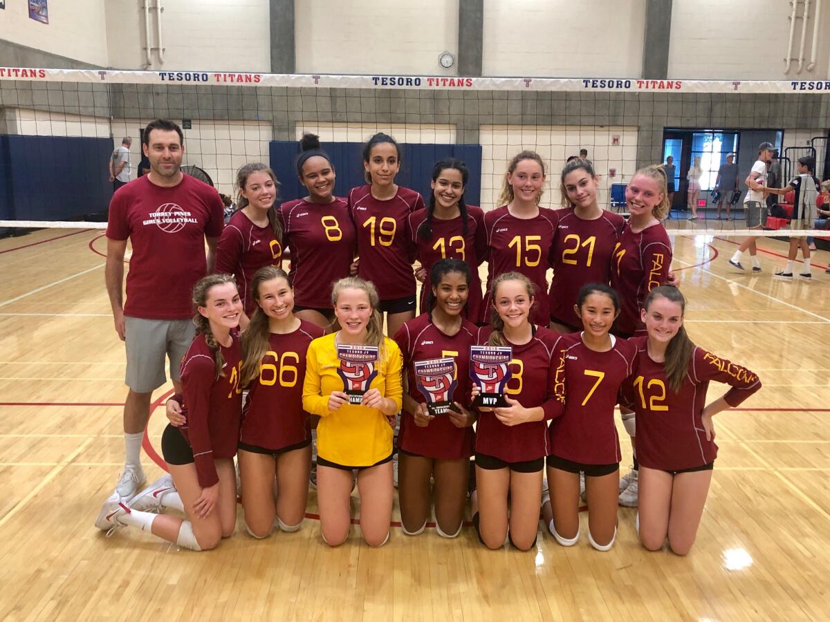 Back row standing: Coach Nick Rubacky, Audrey Peterson, Ayana Johnson, Devon DeNecochea, Shivanee Kooner, Claire Bickett, Reagan Loew, Ella Carlson; Front row kneeling: Kendall Whitmarsh, Alex McGillivray, Katerina Lutz, Ryleigh Patterson, Nikki Quinn, Gabby Choy, Kylie Singler