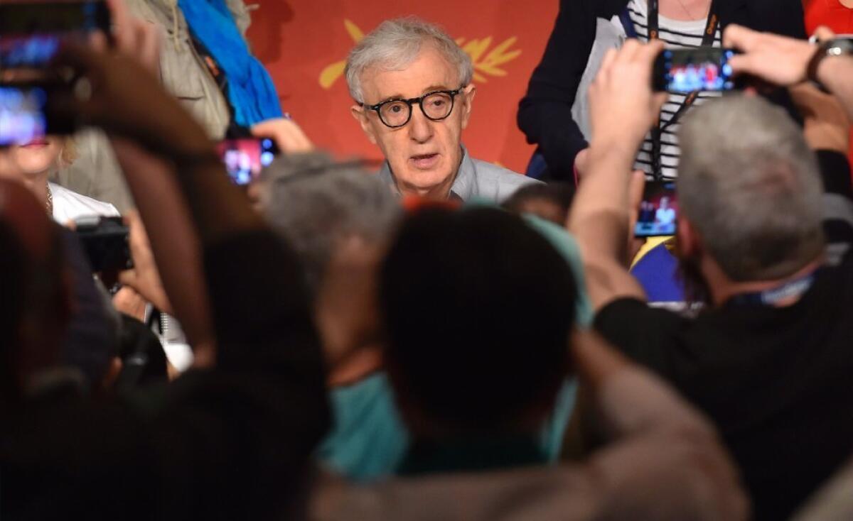 Woody Allen attends a news conference Wednesday at the Cannes Film Festival for his latest film, "Cafe Society."