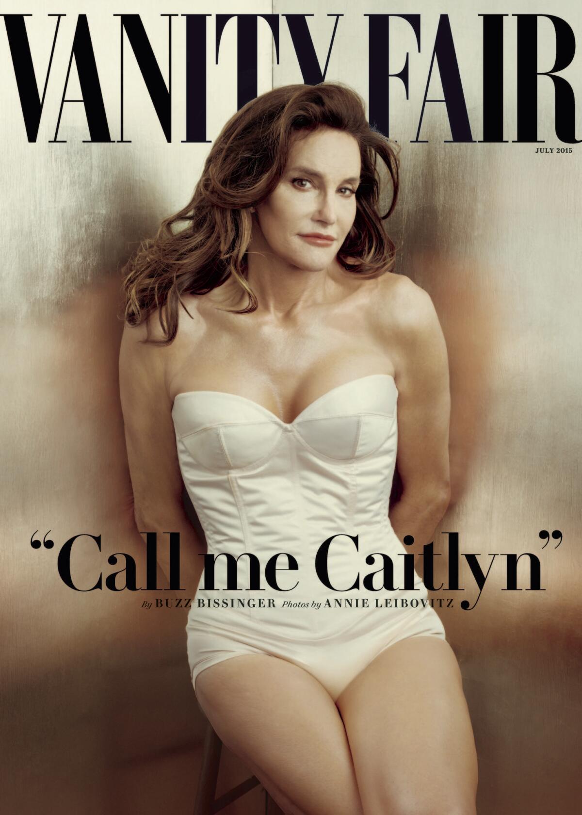 Annie Leibovitz's photograph of Caitlyn Jenner on the cover of Vanity Fair's July 2015 issue.