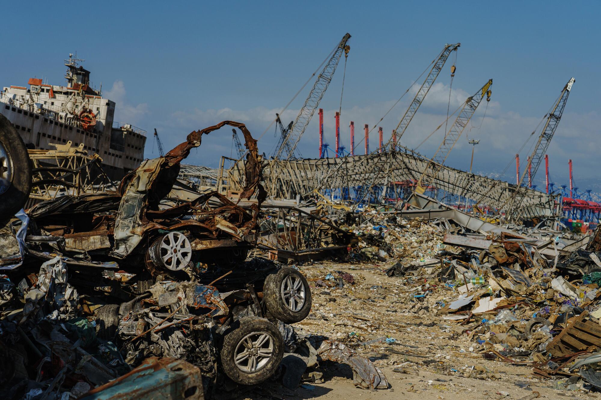Destruction at Beirut's port  