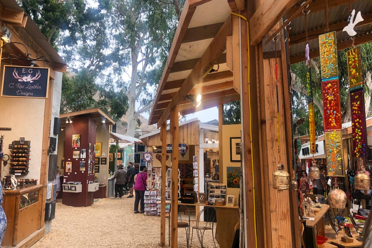 Vendor booths at the Sawdust Art Festival in July 2022.