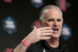 San Diego State head coach Brian Dutcher speaks during a news conference in preparation for the Final Four college basketball game in the NCAA Tournament on Thursday, March 30, 2023, in Houston. San Diego State will face Florida Atlantic on Saturday. (AP Photo/David J. Phillip)