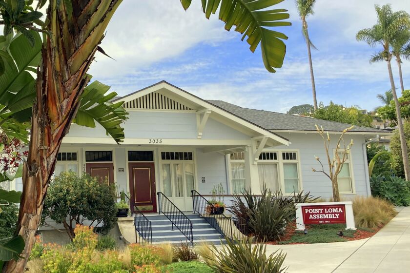 The Point Loma Assembly clubhouse is in its 108th year as a community center at 3035 Talbot St.