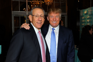 NEW YORK - SEPTEMBER 27: Owner of the Miami Dolphins Stephen Ross (L) and Donald Trump.