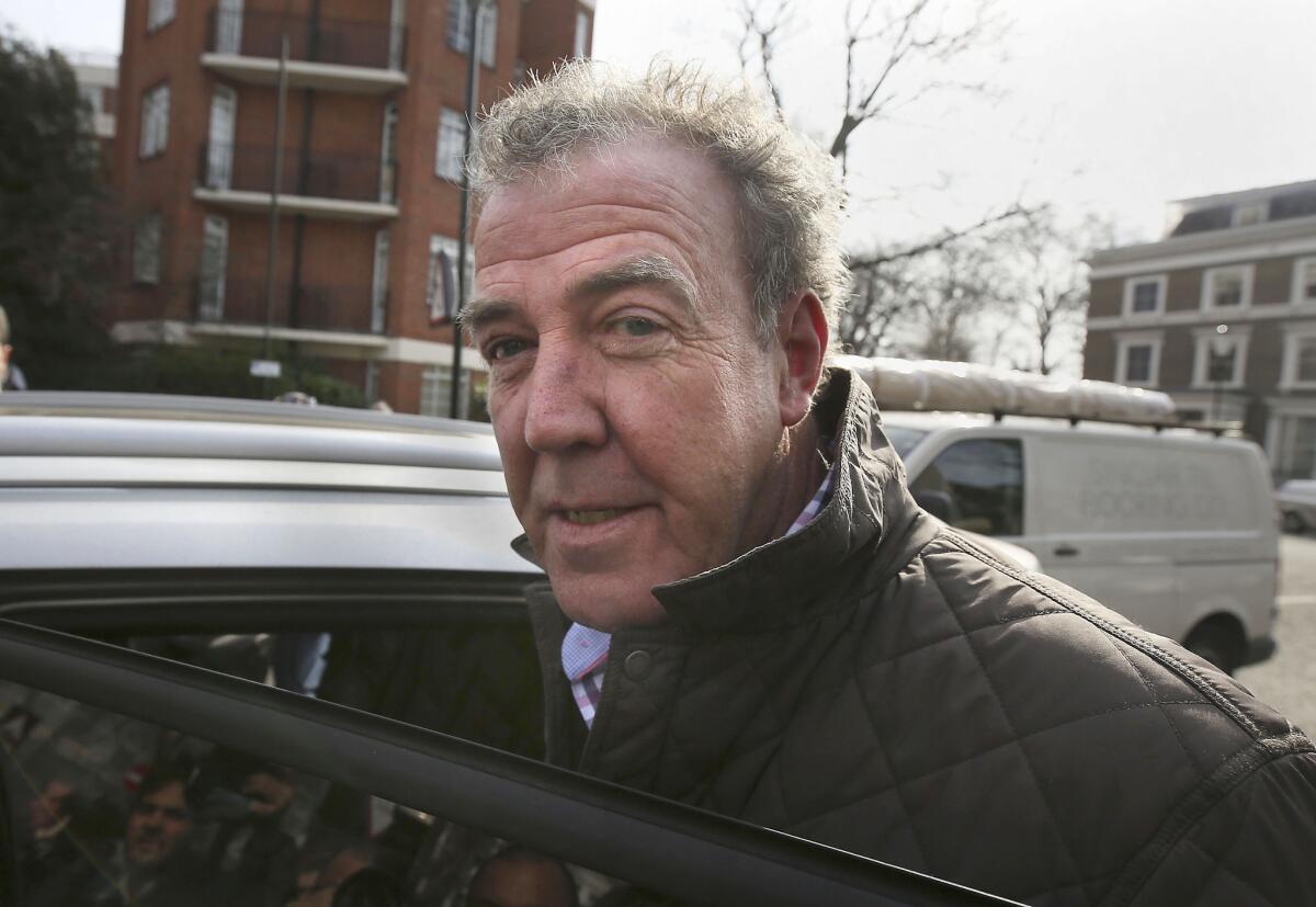 Top Gear host Jeremy Clarkson leaves his home in London earlier this month.
