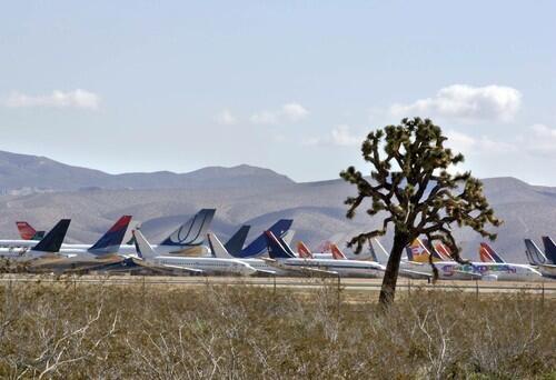 Nearly 200 planes are being stored at the Southern California Logistics Airport in Victorville, making the outpost more crowded at times than Los Angeles International Airport.