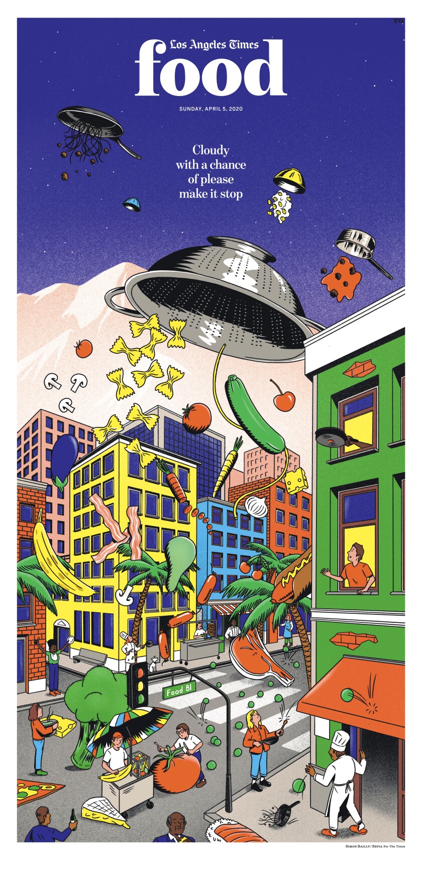 Los Angeles Times Food section cover, Sunday, April 5, 2020