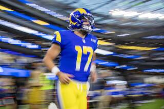 INGLEWOOD, CA - DECEMBER 8, 2022: Rams recently acquired quarterback Baker Mayfield.