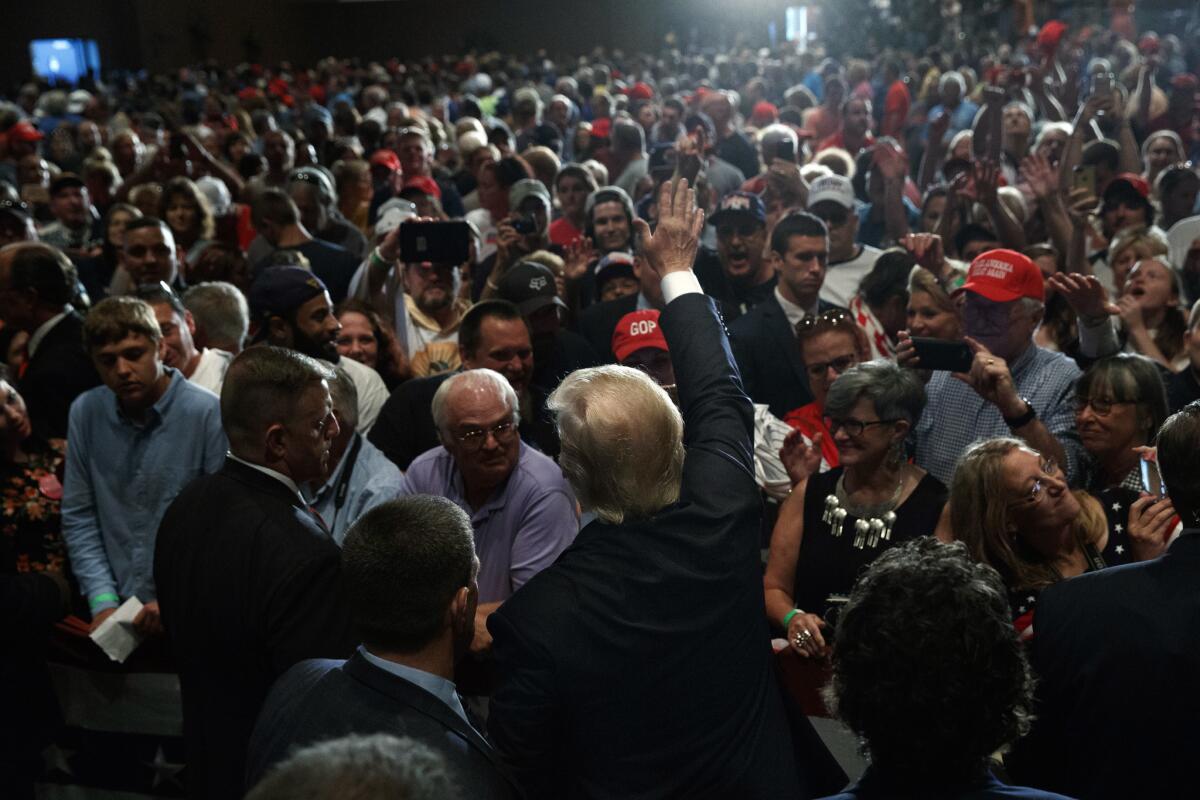 Donald Trump, in Altoona, Pa., on Aug. 12, told the crowd that he would dispatch supporters to monitor polling places to guard against voter fraud in "certain parts" of Pennsylvania.