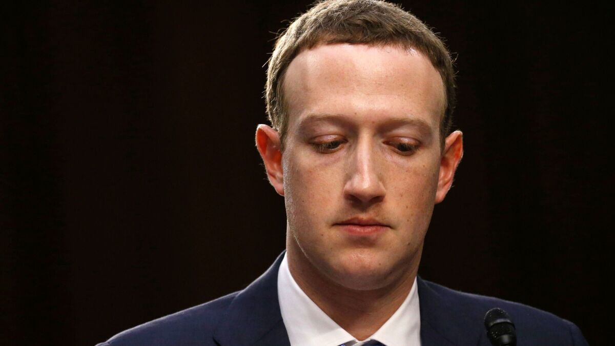 Facebook CEO Mark Zuckerberg testifies before a U.S. Senate joint hearing on Capitol Hill as seen in "Frontline's" documentary "The Facebook Dilemma."