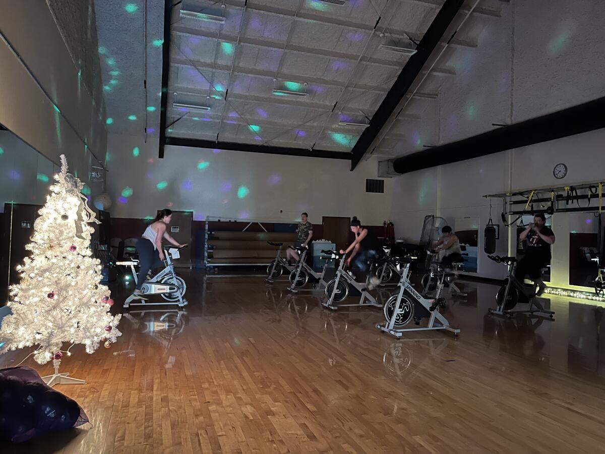 The spin class at Colstrip's lovely rec center.