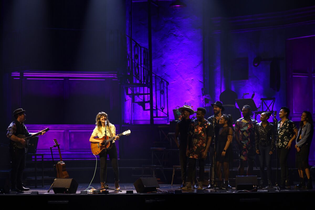 Anaïs Mitchell performed with members of the "Hadestown" cast after the musical's first show in L.A.